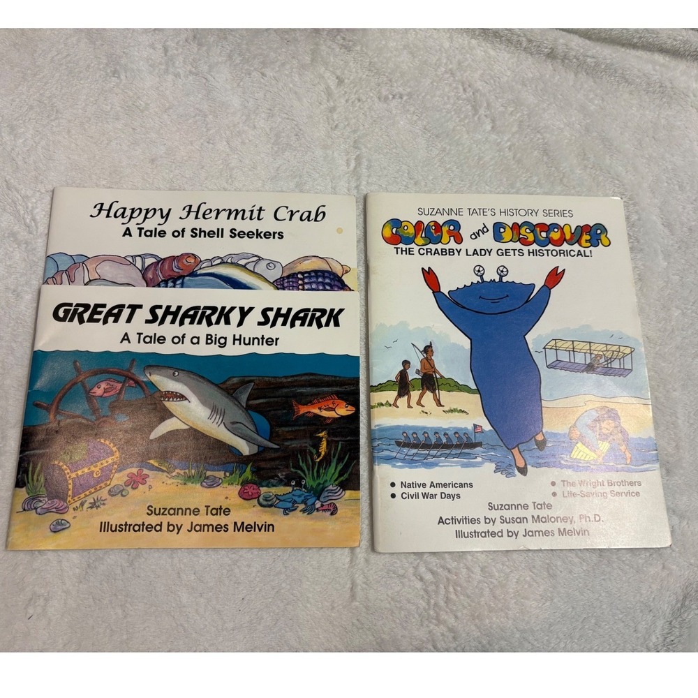 Suzanne Tate Nature History Series 3 Book Bundle Shark Hermit Crab Crabby Lady
